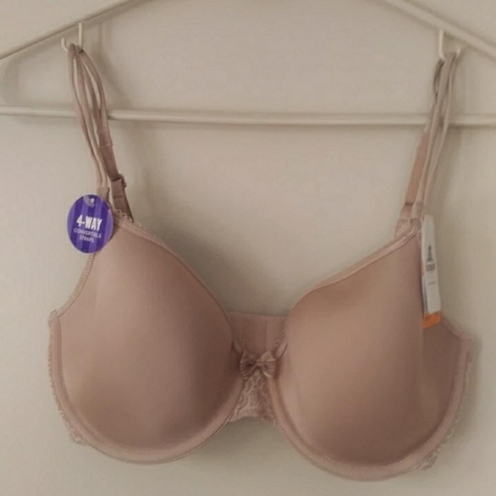 NEW b.tempt'd 4-Way Convertibe Straps Underwire Bra 32DD Nude Tan